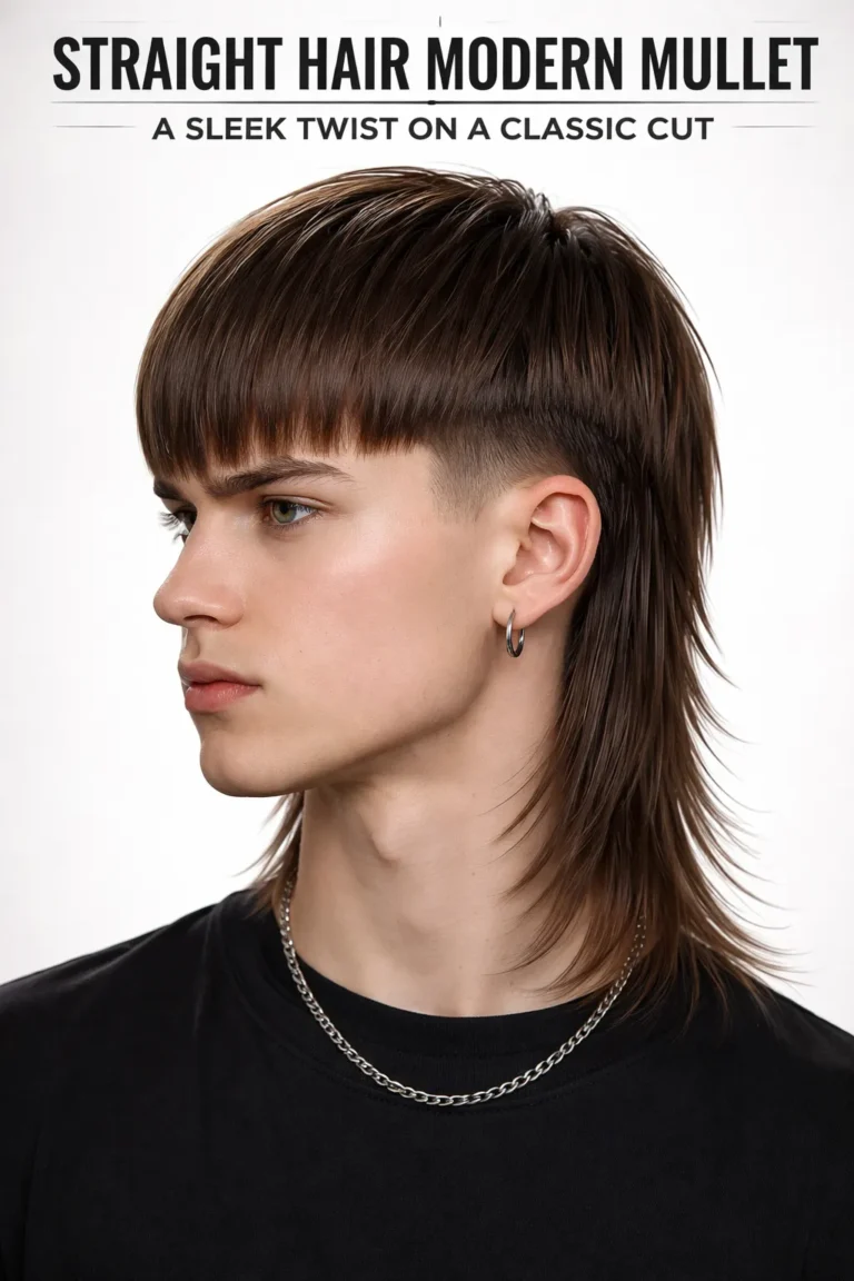 straight hair mullet
