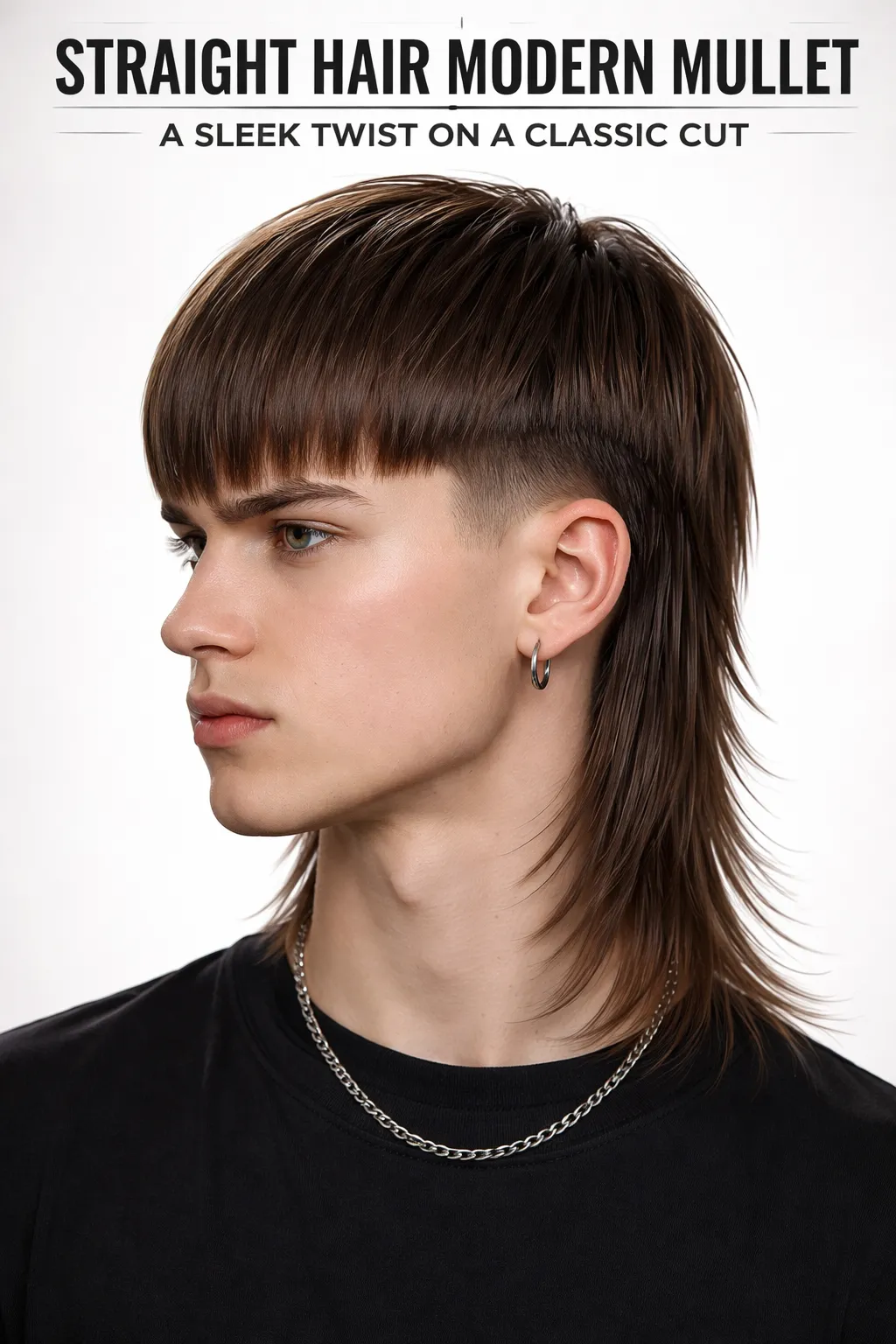 straight hair mullet